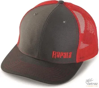 Rapala Szürke Piros Hálós Baseball Sapka - Rapala Trucker Cap Charcoal/Red Mesh Left Logo