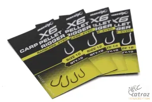 Matrix X6 Carp Pellet Rigger Eyed Méret: 10 - Matrix Szakállnélküli Horog
