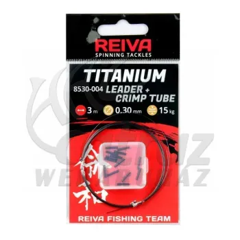 Reiva Titánium Leader + Crimp Tube 3m 0,20mm – Titán Előke