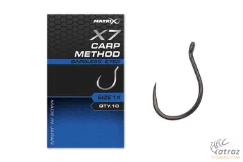 Matrix X7 Carp Method Eyed Barbless Horog: 16 - Matrix Method Feeder Horog