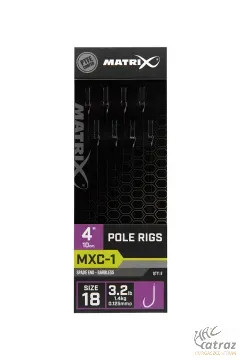 Matrix MXC-1 Barbless Pole Hossz: 10 cm Horog Méret:18 Átmérő: 0,125 mm - Matrix Szakállnélküli Előkötött Horog