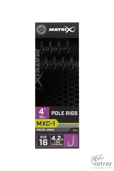 Matrix MXC-1 Barbless Pole Hossz: 10 cm Horog Méret:16 Átmérő: 0,145 mm - Matrix Szakállnélküli Előkötött Horog
