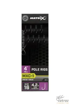 Matrix MXC-1 Barbless Pole Hossz: 10 cm Horog Méret:16 Átmérő: 0,145 mm - Matrix Szakállnélküli Előkötött Horog