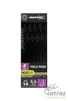 Matrix MXC-1 Barbless Pole Hossz: 10 cm Horog Méret:14 Átmérő: 0,165 mm - Matrix Szakállnélküli Előkötött Horog