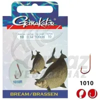 Gamakatsu 1010R Bream Előkötött Horog 0,12mm 100cm Méret: 16 - Gamakatsu Keszegező Előkötött Piros Horog