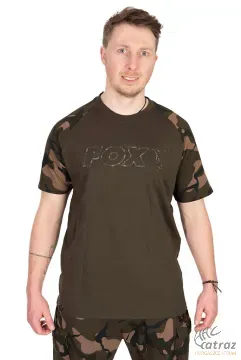 Fox Horgász Póló Méret: L - Fox Khaki/Camou Outline T-Shirt