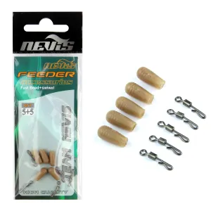 Nevis Előkecsatlakozó Gumiharanggal - Nevis Feeder Gyorskapocs 5 db/csomag