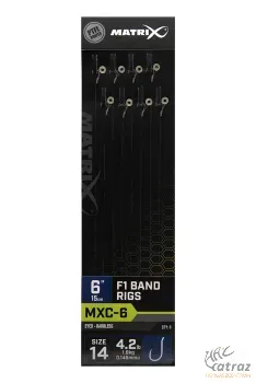 Matrix MXC-6 Barbless F1 Band Rigs Hossz: 15 cm Horog Méret:14 Átmérő: 0,145 mm - Matrix Szakállnélküli Előkötött Horog