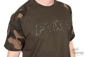 Fox Horgász Póló Méret: S - Fox Khaki/Camou Outline T-Shirt