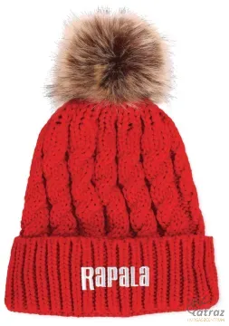 Rapala Bojtos Téli Női Sapka Piros - Rapala Pon Women's Beanie Foxy Red