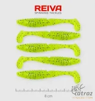 Reiva Zander Power Shad Gumihal 8cm 5 db/csomag - Neonzöld Flitter