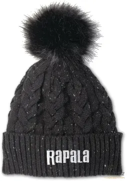 Rapala Bojtos Téli Női Sapka Fekete - Rapala Pon Women's Beanie Frosty