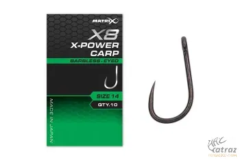 Matrix X8 X-Power Carp Eyed Barbless Méret: 10 - Matrix Feeder Horog
