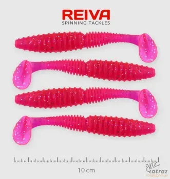 Reiva Zander Power Shad Gumihal 10cm 4 db/csomag - Pink Flitter