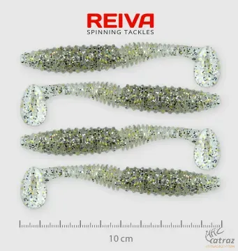 Reiva Zander Power Shad Gumihal 10cm 4 db/csomag - Ezüst Flitter