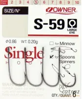 Owner S-59 Egyágú Műcsali Horog - Méret: 6