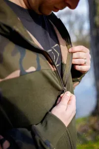 Fox Terepmintás Horgász Pulóver Méret: S - Fox LW Khaki/Camou Split Zip Hoody