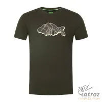 Korda Outline Tee Dark Olive - Oliva Korda Horgász Póló