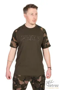 Fox Horgász Póló - Fox Khaki/Camou Outline T-Shirt