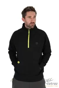 Matrix 1/4 Zip Sweat Black/Lime Méret: XL - Matrix Horgász Pulóver