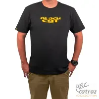 Black Cat Logo Black T-Shirt - Black Cat Fekete Póló