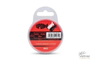 Fox Spomb Tapered Braided Leader 20-50lb Red - Fox Spomb Fonott Felvastagodó Előtétzsinór 0.20mm - 0.38mm Piros