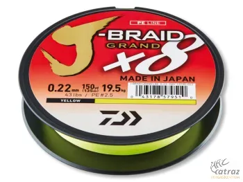 Zsinór Daiwa J-Braid X8 Grand 135m Sárga 0,06mm