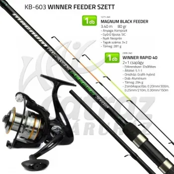 Nevis Winner Feeder Szett – Magnum Black 3,4m & Winner Rapid 4000