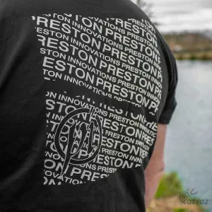 Preston Black T-Shirt Póló Méret: L - Preston Innovations Horgász Póló